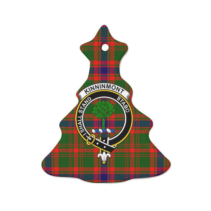 Scottish Kinninmont Clan Crest Tartan Ceramic Ornament Tree Shape Tartan Plaid