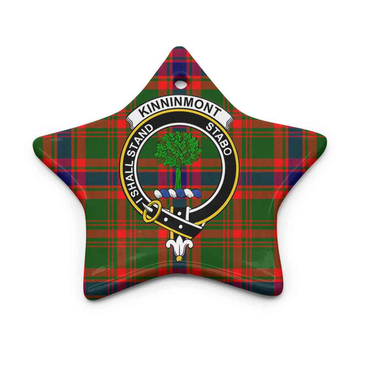 Scottish Kinninmont Clan Crest Tartan Ceramic Ornament Star Shape Tartan Plaid