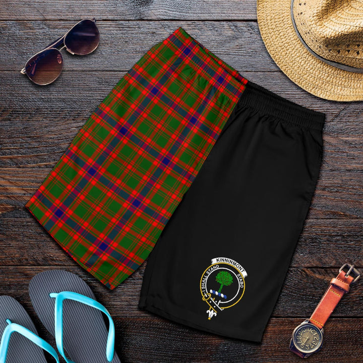 Scottish Kinninmont Clan Crest Tartan Half of Me Men's Shorts