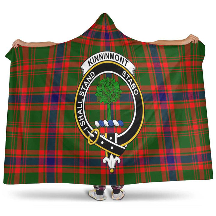 Scottish Kinninmont Clan Crest Tartan Hooded Blanket Tartan Plaid 1