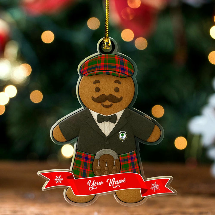 Scottish Kinninmont Clan Crest Tartan Ornament Custom Gingerbread Scotsman Tartan Plaid