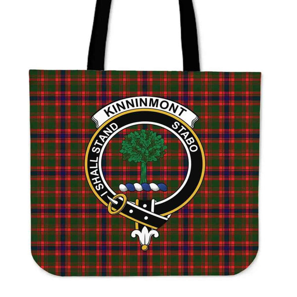 Scottish Kinninmont Clan Crest Tartan Tote Bag Tartan Plaid