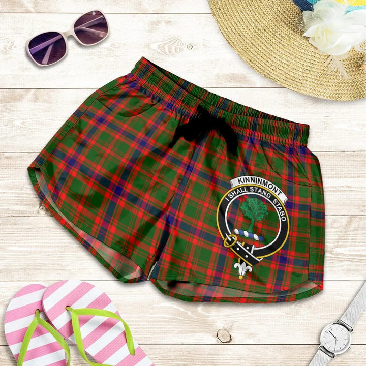 Scottish Kinninmont Clan Crest Tartan Women Shorts