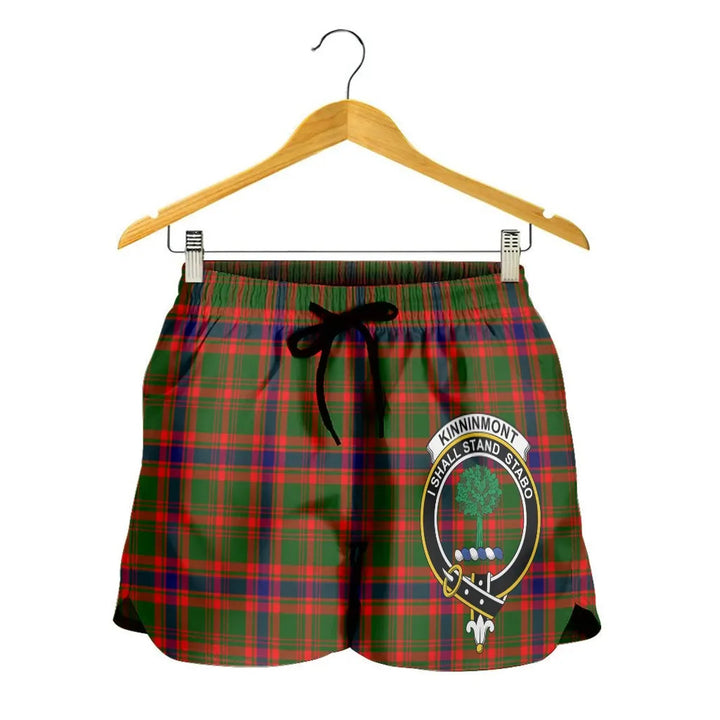 Scottish Kinninmont Clan Crest Tartan Women Shorts