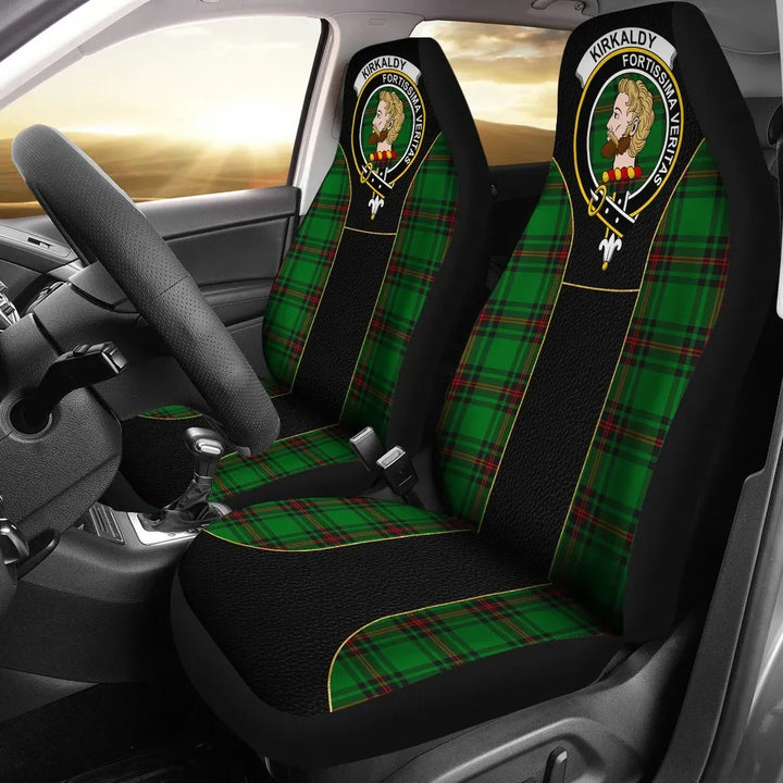 Scottish Kirkaldy Clan Crest Tartan Car Seat Covers - Special Style 1