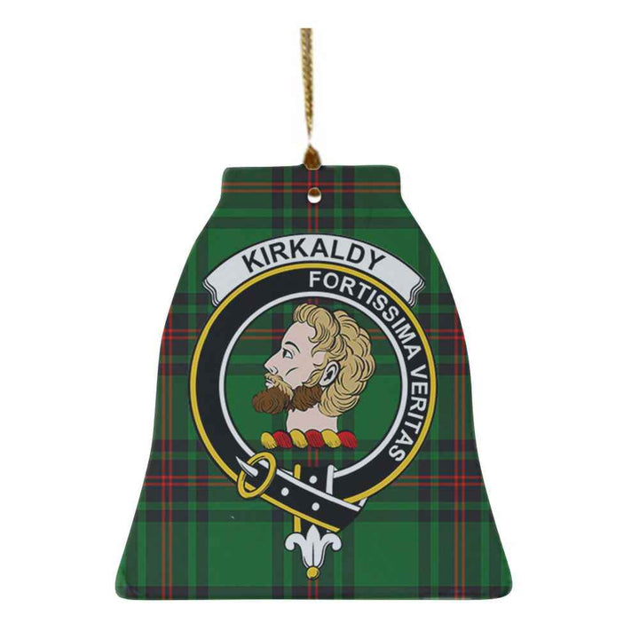 Scottish Kirkaldy Clan Crest Tartan Ceramic Ornament Bell Shape Tartan Plaid