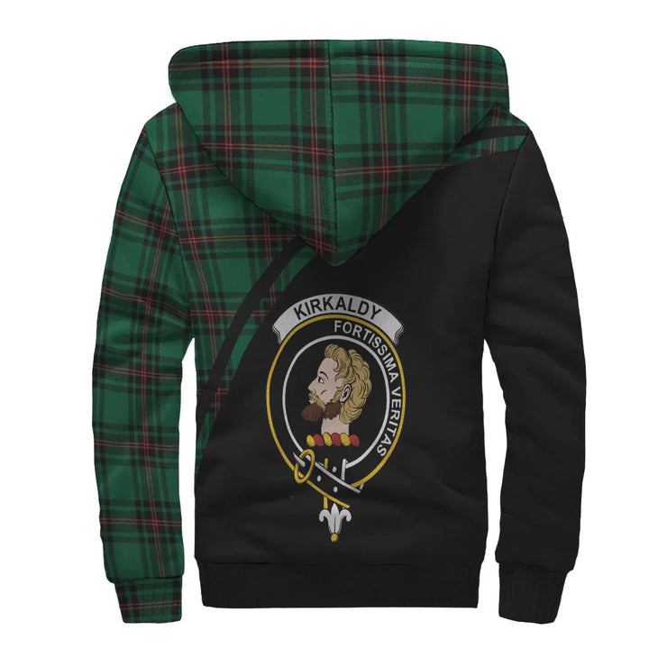 Scottish Kirkaldy Clan Crest Tartan Curve Sherpa Hoodie
