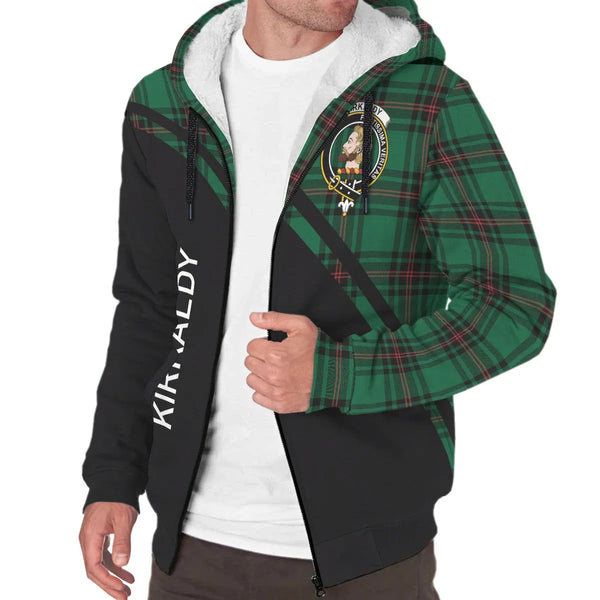 Scottish Kirkaldy Clan Crest Tartan Curve Sherpa Hoodie