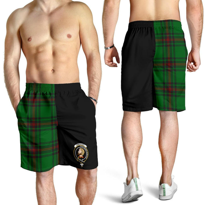 Scottish Kirkaldy Clan Crest Tartan Half of Me Men's Shorts