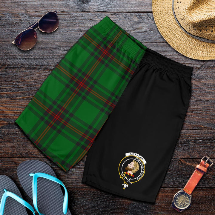 Scottish Kirkaldy Clan Crest Tartan Half of Me Men's Shorts