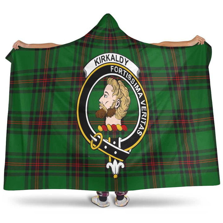 Scottish Kirkaldy Clan Crest Tartan Hooded Blanket Tartan Plaid 1