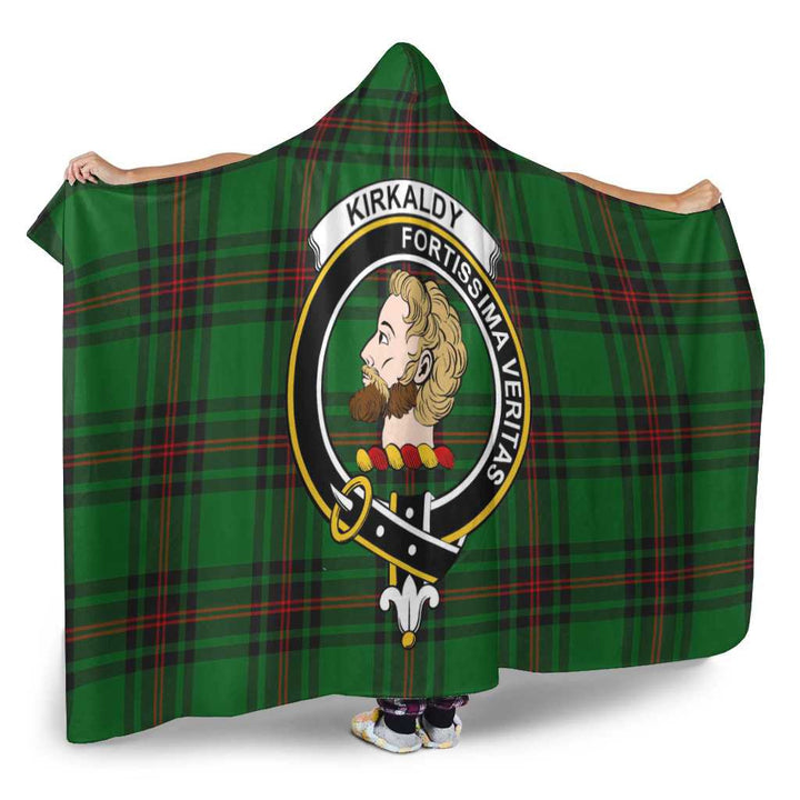 Scottish Kirkaldy Clan Crest Tartan Hooded Blanket Tartan Plaid 2
