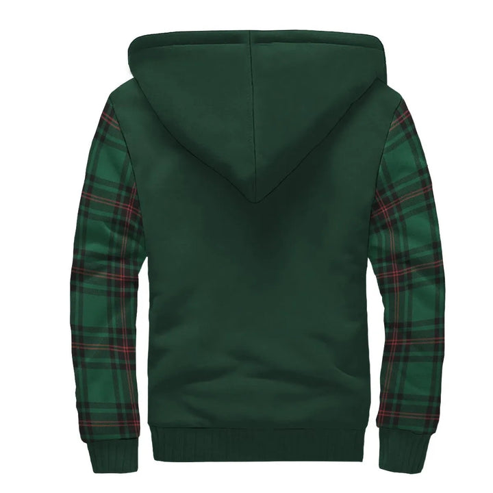 Scottish Kirkaldy Clan Crest Tartan Plaid Sleeve Sherpa Hoodie