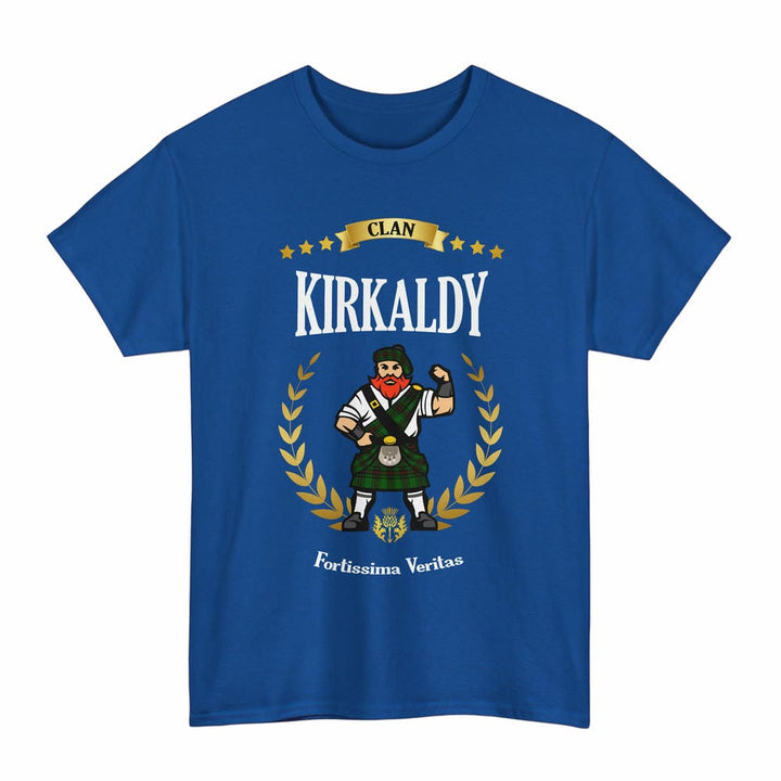 Scottish Kirkaldy Clan Tartan T-Shirt - Motto Scotsman Tartan Plaid Royal Color