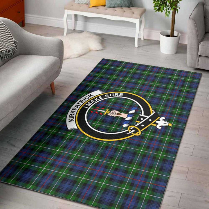 Scottish Kirkpatrick Clan Crest Tartan Area Rug Tartan Plaid 1