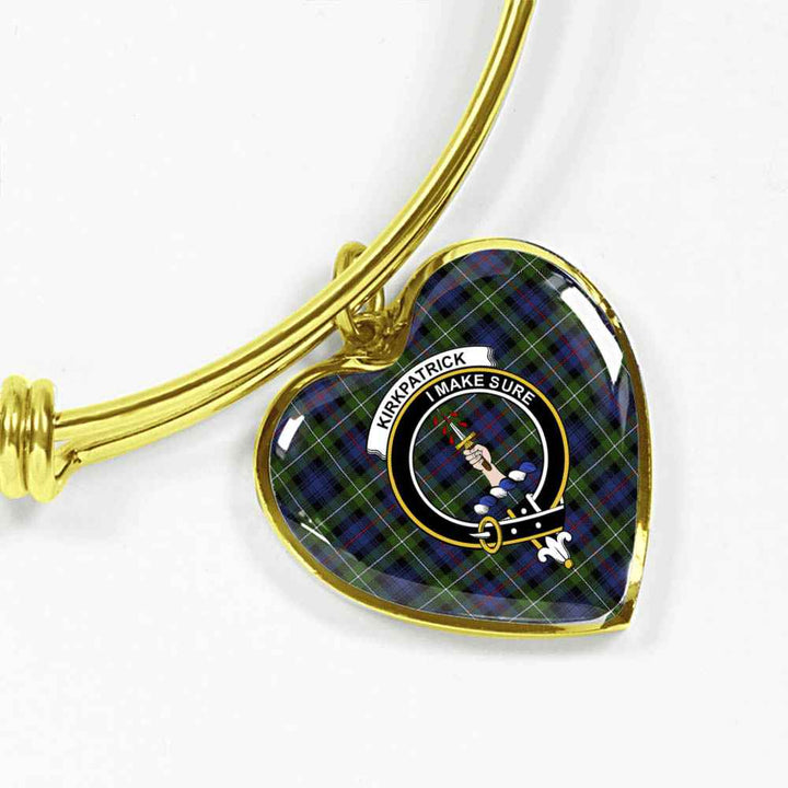 Scottish Kirkpatrick Clan Crest Tartan Bangle Heart Tartan Plaid 2