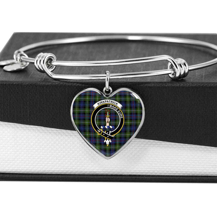 Scottish Kirkpatrick Clan Crest Tartan Bangle Heart Tartan Plaid 5