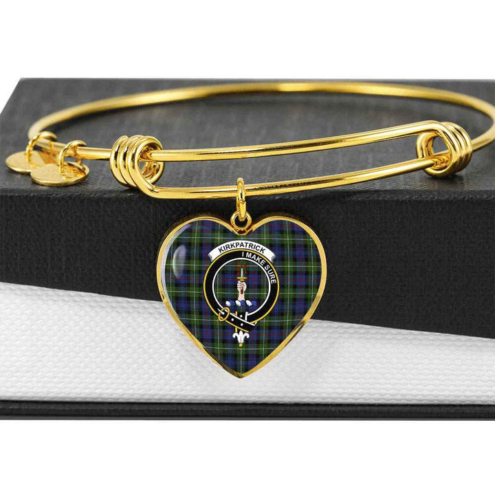 Scottish Kirkpatrick Clan Crest Tartan Bangle Heart Tartan Plaid 6