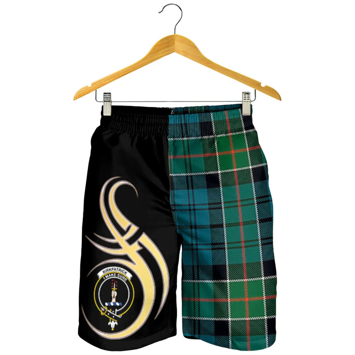 Scottish Kirkpatrick Clan Crest Tartan Believe in Me Men's Shorts