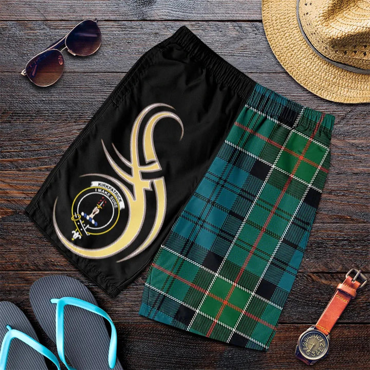 Scottish Kirkpatrick Clan Crest Tartan Believe in Me Men's Shorts