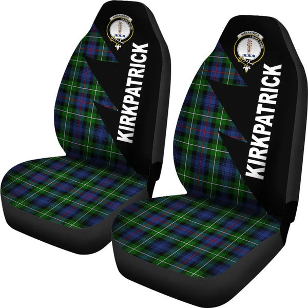 Scottish Kirkpatrick Clan Crest Tartan Car Seat Covers - Flash Style 2