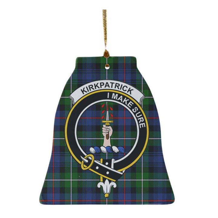 Scottish Kirkpatrick Clan Crest Tartan Ceramic Ornament Bell Shape Tartan Plaid