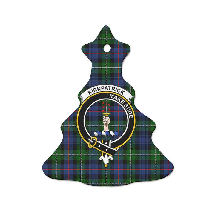 Scottish Kirkpatrick Clan Crest Tartan Ceramic Ornament Tree Shape Tartan Plaid