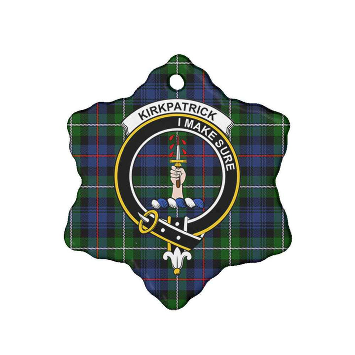 Scottish Kirkpatrick Clan Crest Tartan Ceramic Ornament Snow Flake Shape Tartan Plaid