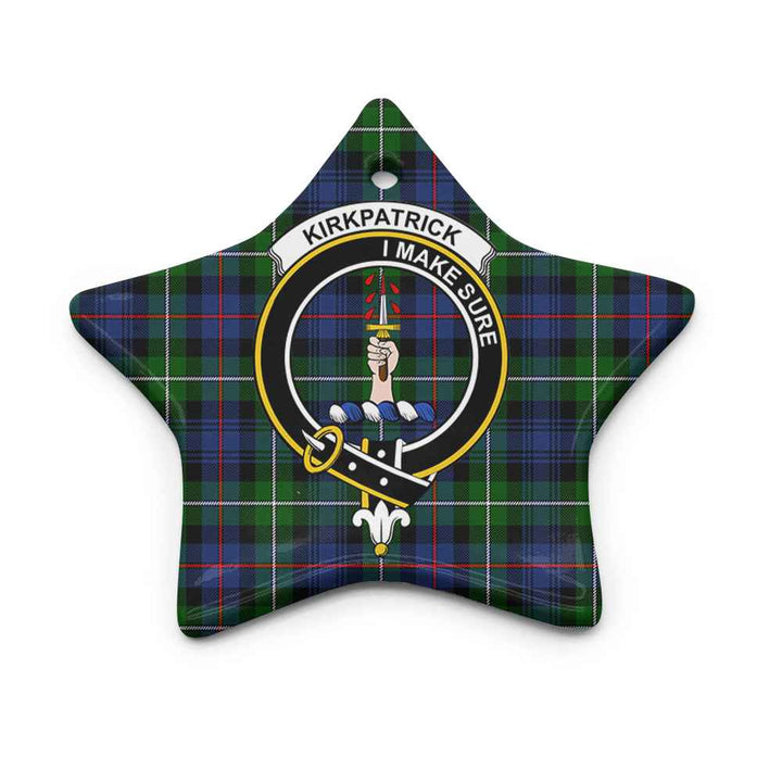 Scottish Kirkpatrick Clan Crest Tartan Ceramic Ornament Star Shape Tartan Plaid