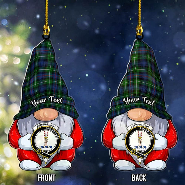 Scottish Kirkpatrick Clan Crest Tartan Christmas Gnome Ornament Custom Personalized Tartan Plaid 1