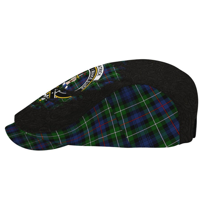 Scottish Kirkpatrick Clan Crest Tartan Flat Cap - Scratch Style Tartan Plaid 3