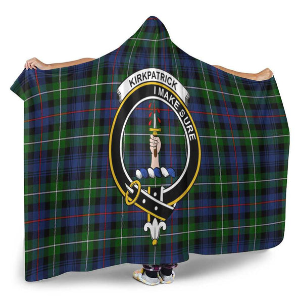Scottish Kirkpatrick Clan Crest Tartan Hooded Blanket Tartan Plaid 2