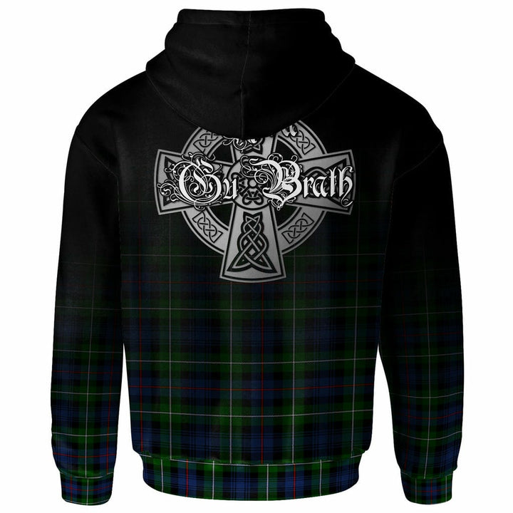 Scottish Kirkpatrick Clan Crest Tartan Hoodie - Alba Gu Brath Family Crest Celtic Inspired Back Side Tartan Plaid