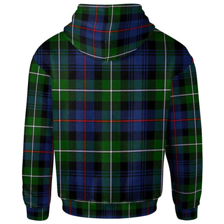 Scottish Kirkpatrick Clan Crest Tartan Hoodie Back Side Tartan Plaid