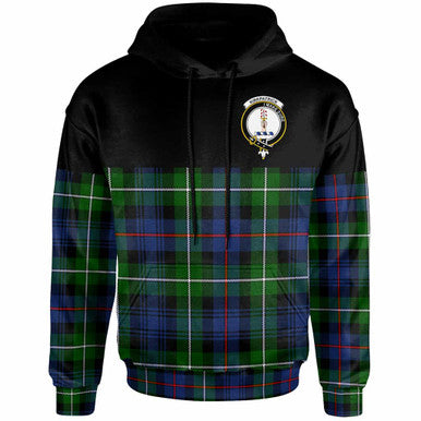 Scottish Kirkpatrick Clan Crest Tartan Hoodie - Horizontal Style Front Side Tartan Plaid