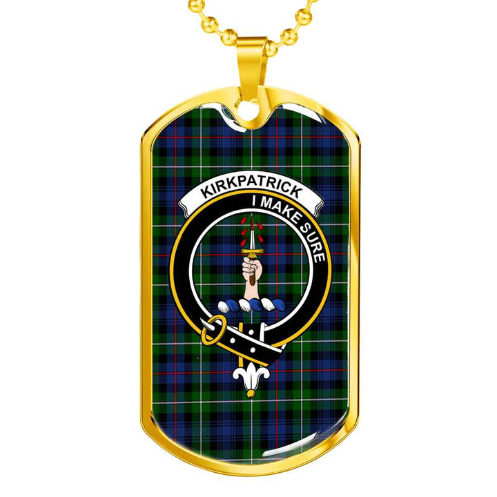 Scottish Kirkpatrick Clan Crest Tartan Military Dog Tag Necklace Tartan Plaid 2