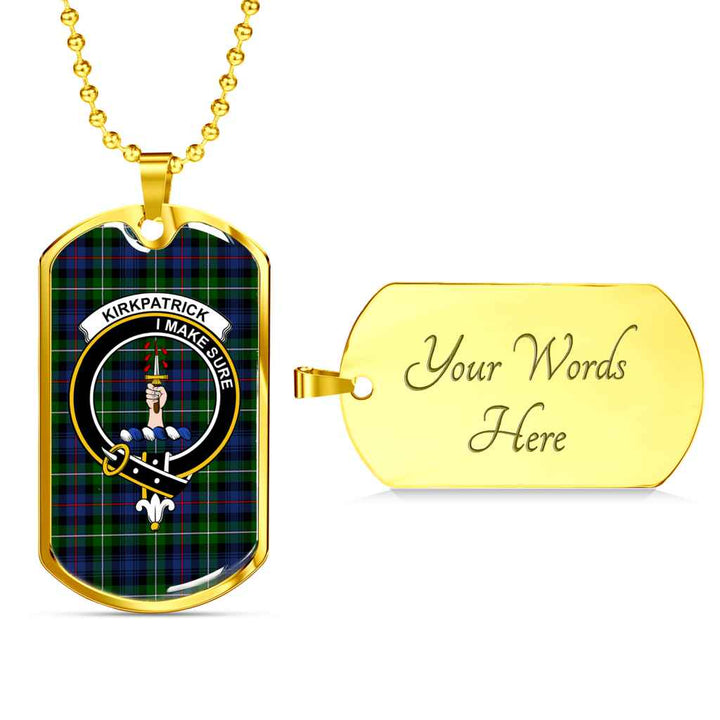 Scottish Kirkpatrick Clan Crest Tartan Military Dog Tag Necklace Tartan Plaid 4