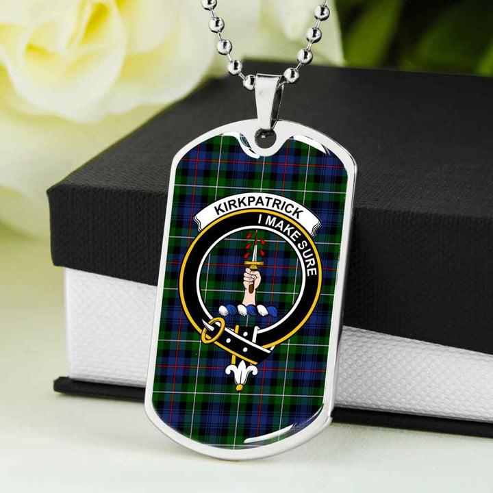 Scottish Kirkpatrick Clan Crest Tartan Military Dog Tag Necklace Tartan Plaid 5