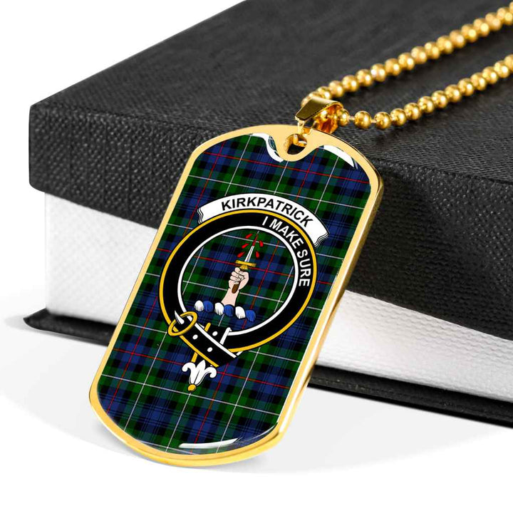 Scottish Kirkpatrick Clan Crest Tartan Military Dog Tag Necklace Tartan Plaid 6