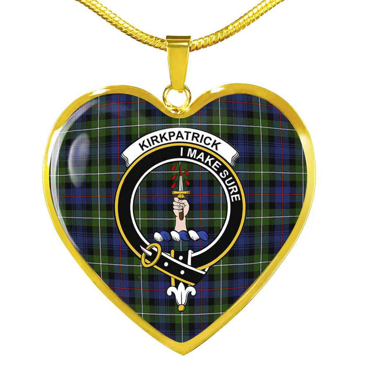 Scottish Kirkpatrick Clan Crest Tartan Necklace Heart Tartan Plaid 2