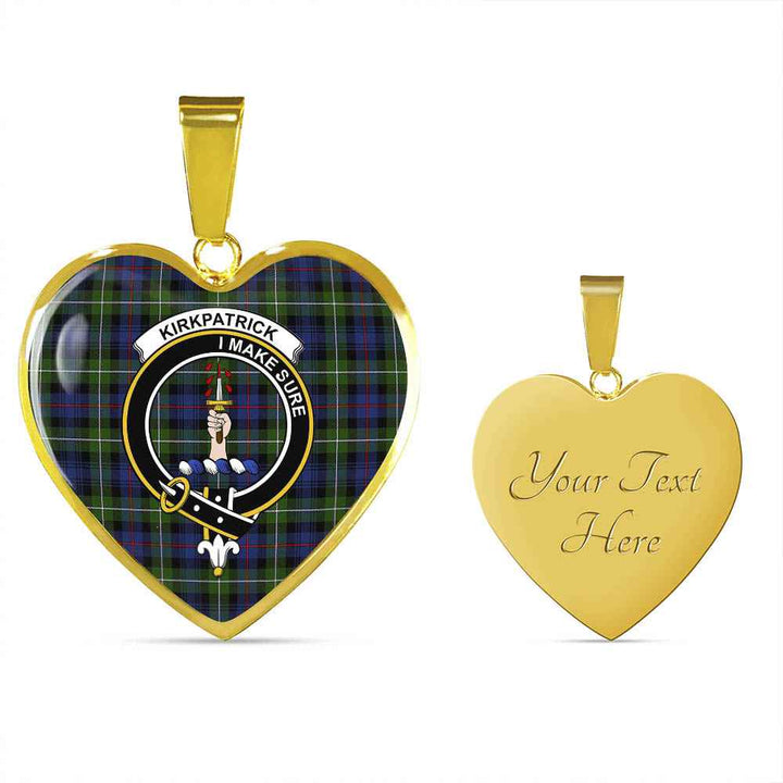 Scottish Kirkpatrick Clan Crest Tartan Necklace Heart Tartan Plaid 4