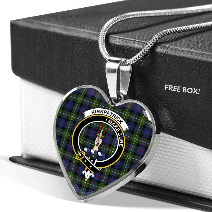 Scottish Kirkpatrick Clan Crest Tartan Necklace Heart Tartan Plaid 5