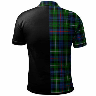 Scottish Kirkpatrick Clan Crest Tartan Polo Shirt - Half in Me Back Side Tartan Plaid