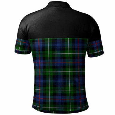 Scottish Kirkpatrick Clan Crest Tartan Polo Shirt - Horizontal Style Back Side Tartan Plaid