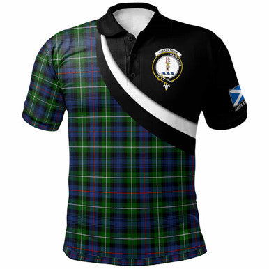 Scottish Kirkpatrick Clan Crest Tartan Polo Shirt - Scotland Forever Style Front Side Tartan Plaid