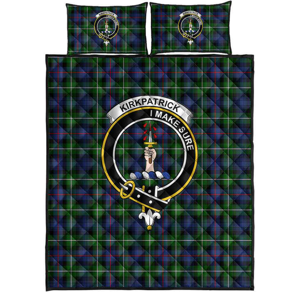 Scottish Kirkpatrick Clan Crest Tartan Quilt Bed Set Tartan Plaid 1