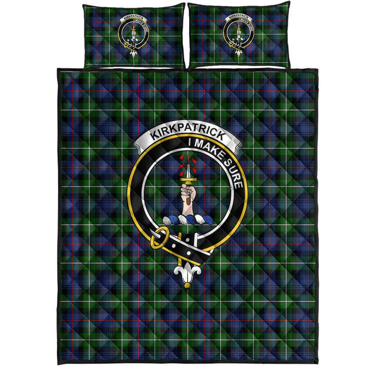Scottish Kirkpatrick Clan Crest Tartan Quilt Bed Set Tartan Plaid 1