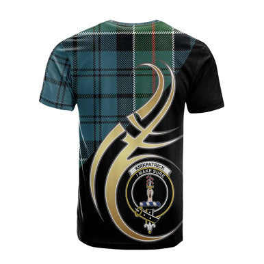 Scottish Kirkpatrick Clan Crest Tartan T-Shirt Believe in Me Back Side Tartan Plaid