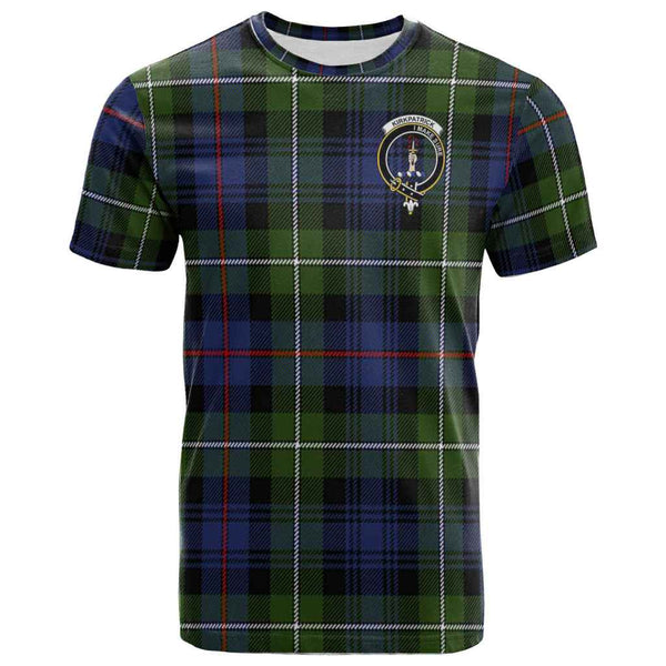 Scottish Kirkpatrick Clan Crest Tartan T-Shirt Front Side Tartan Plaid