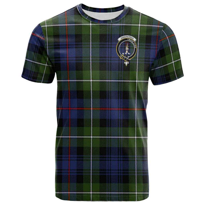 Scottish Kirkpatrick Clan Crest Tartan T-Shirt Front Side Tartan Plaid
